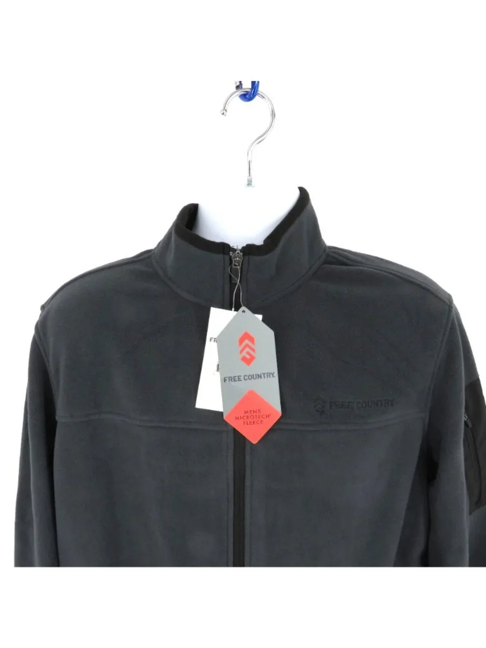 Free Country Men's Active Full Zip Charcoal Fleece Jacket Small NWT $55